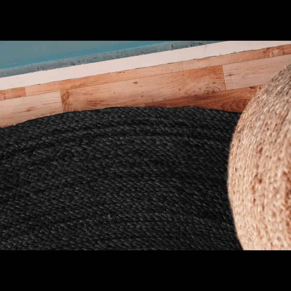 Hand Braided Oval Jute Rug Solid Color Pattern  - Image 4