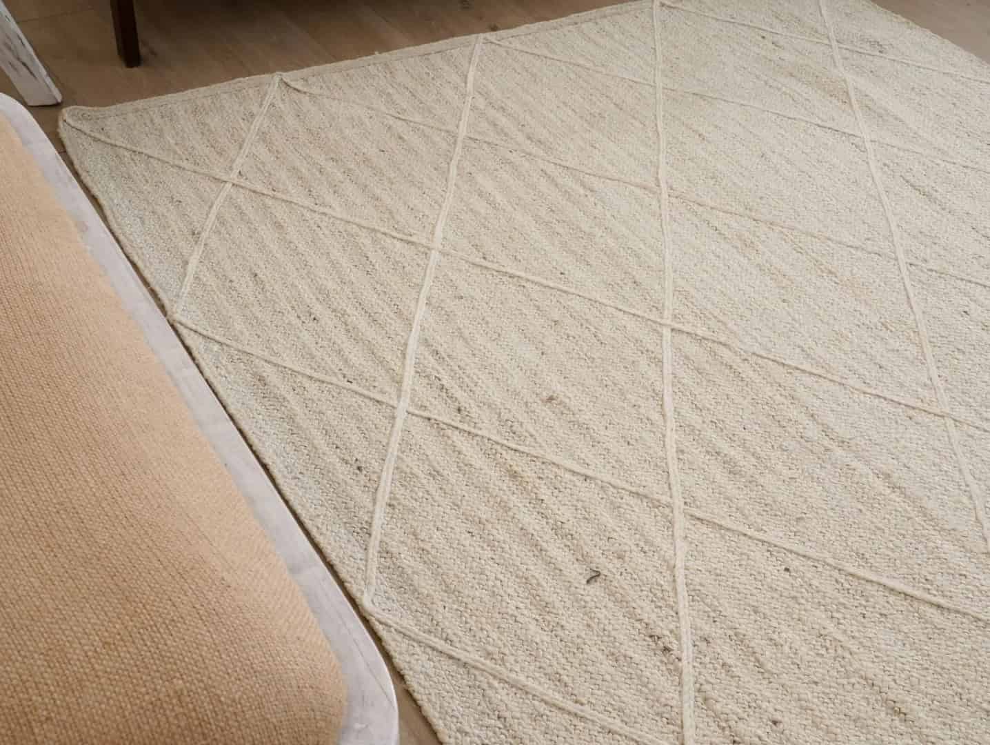 Home Decor Bohemian Off White with Diamond Design Braided Rectangle Jute Rug - Image 8