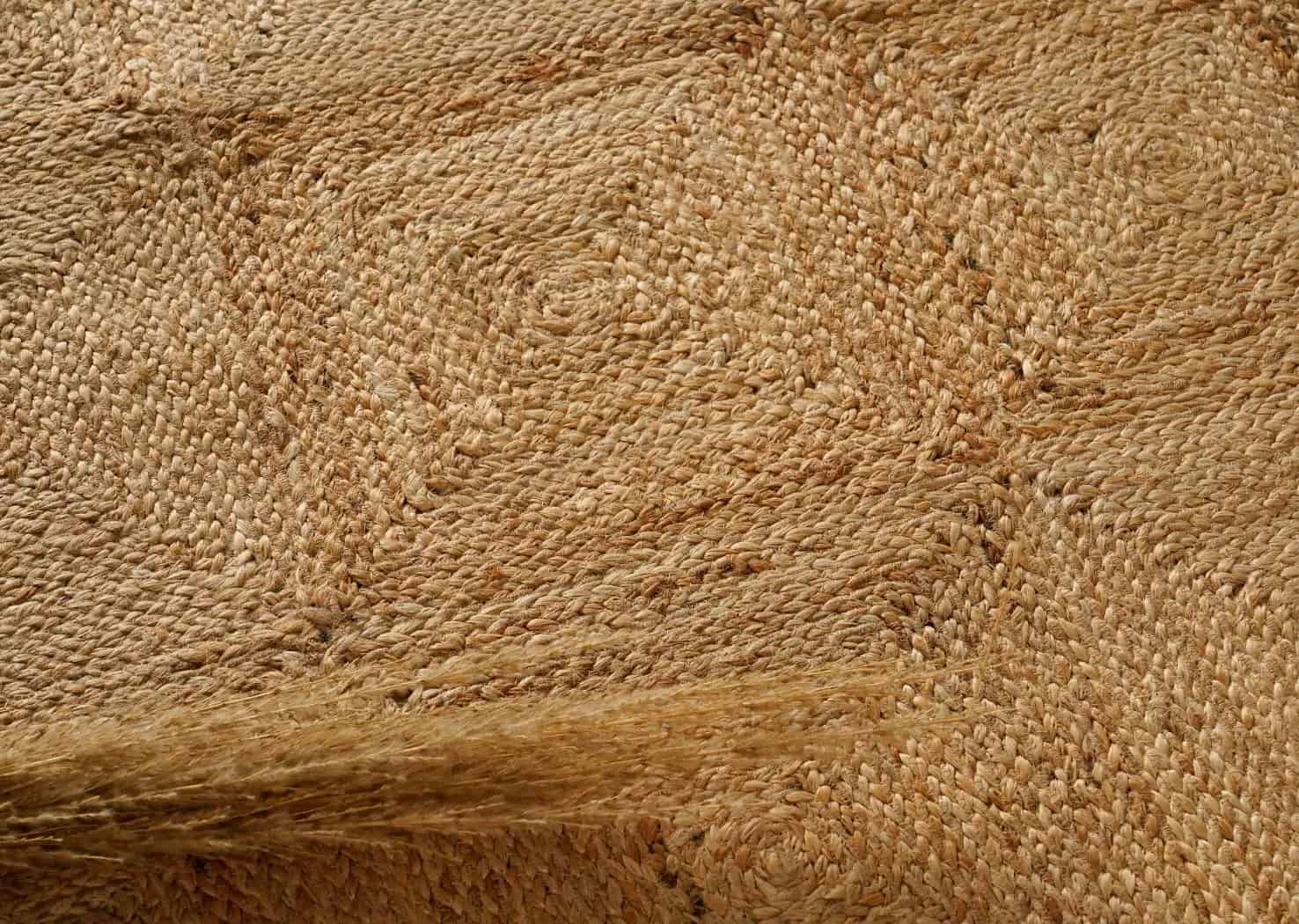 Decorative Handmade Beige with Box Pattern Jute Braided Rectangle Rug - Image 8