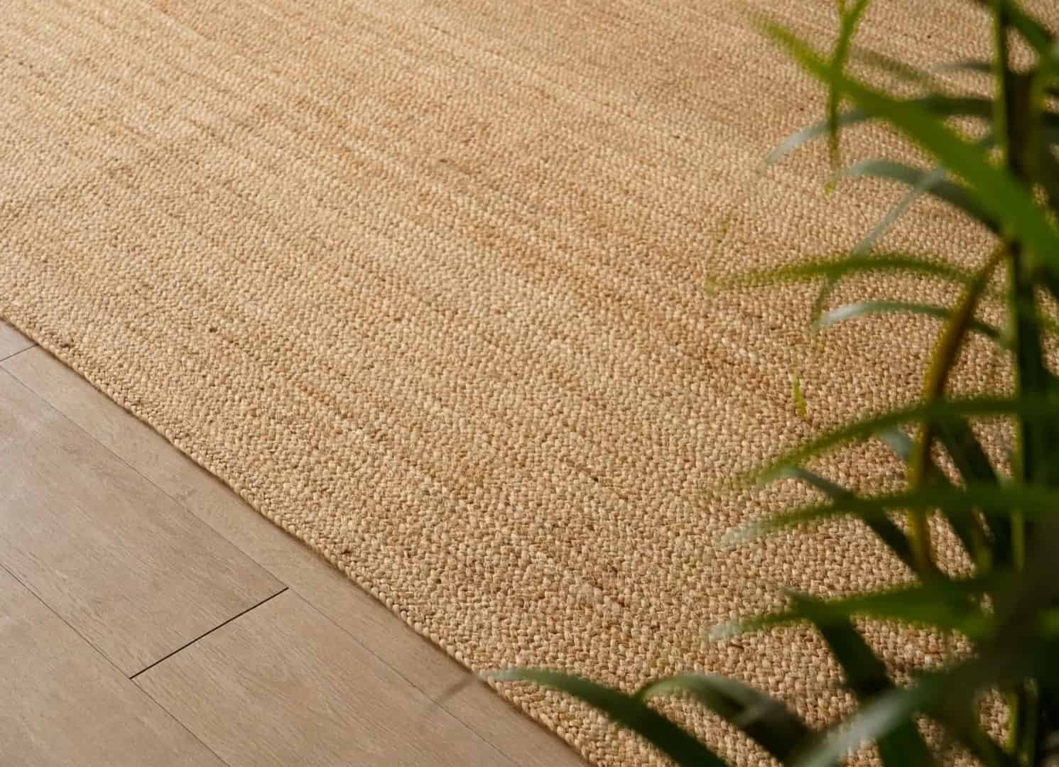 Indian Hand Braided Natural Solid Rectangle Jute Rug Natural Fiber Rug - Image 3