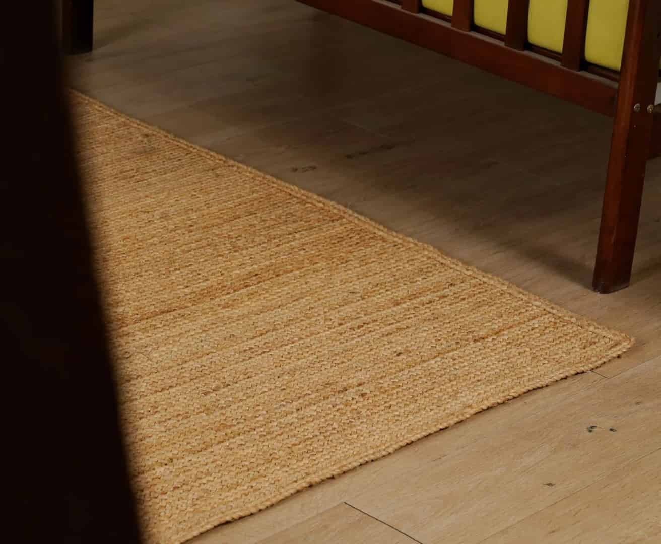 Indian Hand Braided Natural Solid Rectangle Jute Rug Natural Fiber Rug - Image 9