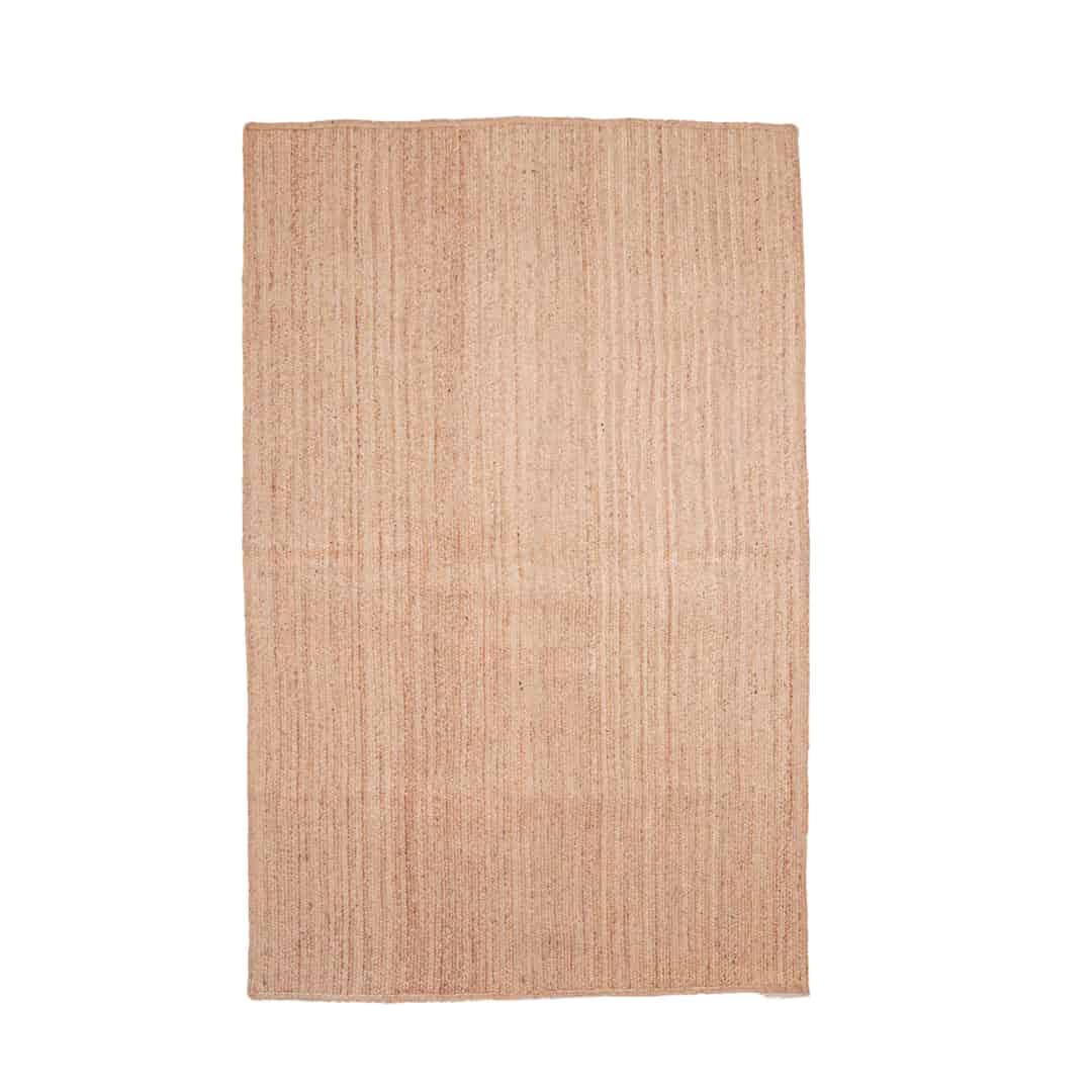 Indian Hand Braided Natural Solid Rectangle Jute Rug Natural Fiber Rug - Image 1