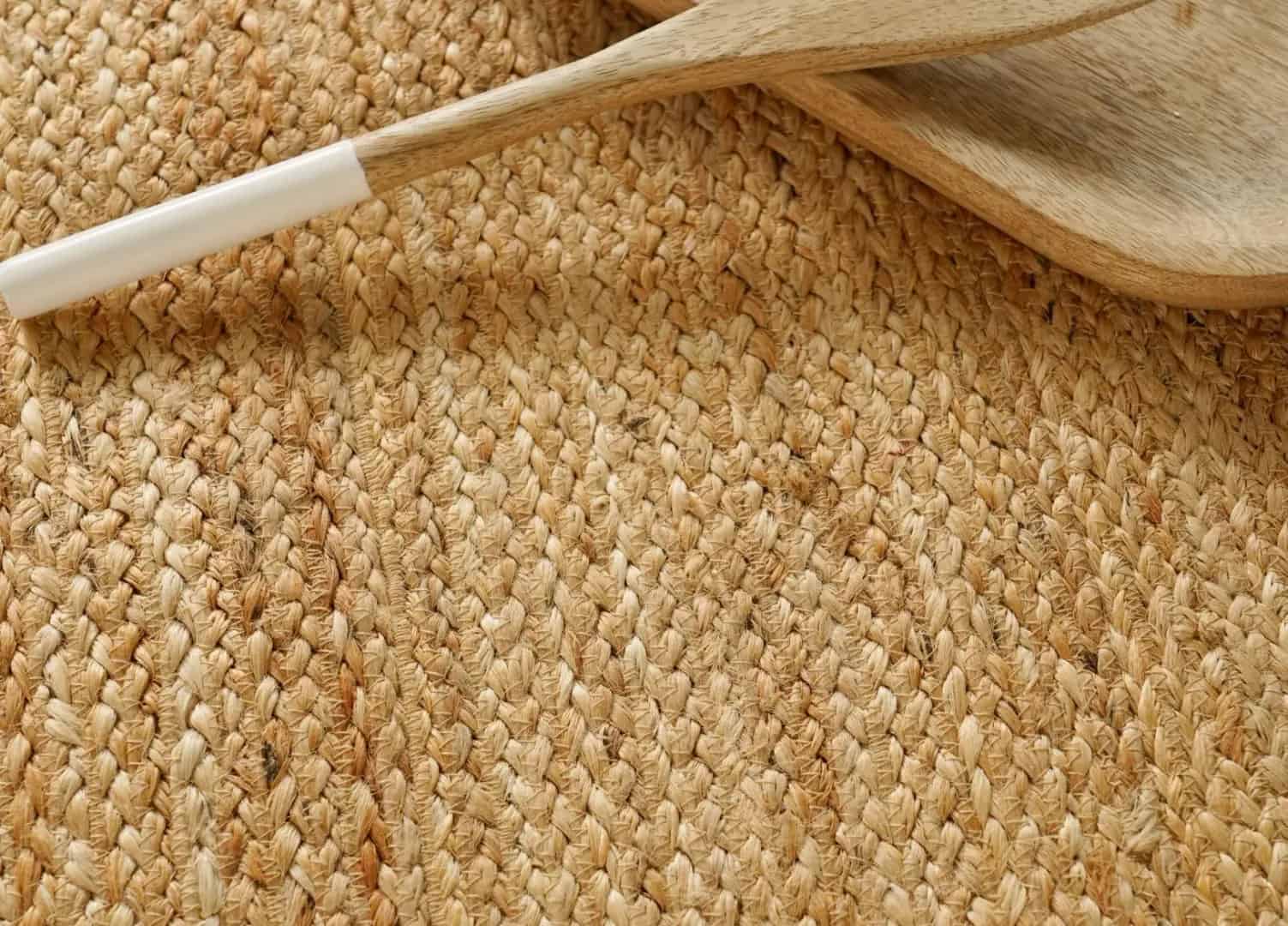 Traditional Indian Hand Braided Oval Jute Rug Beige Color with Multicolor Border - Image 7