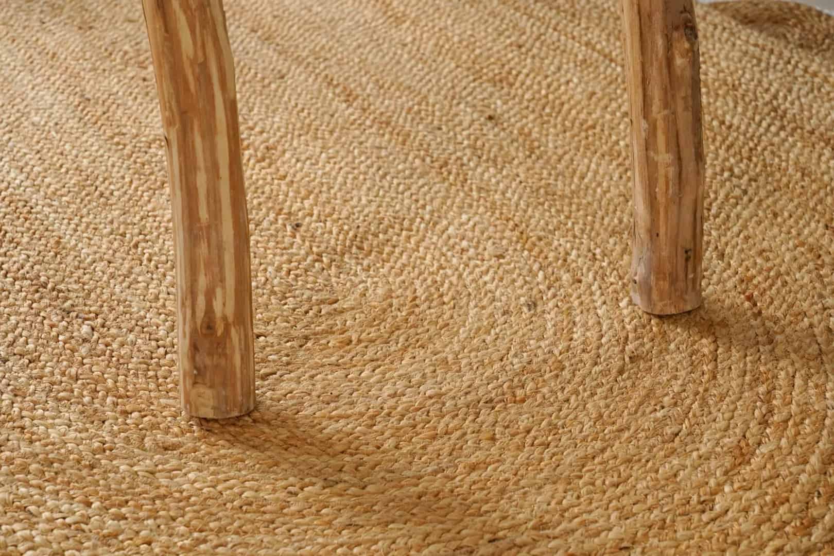 Home Decor Hand Braided Scallop Oval Jute Rug Beige with Multicolor Border - Image 6