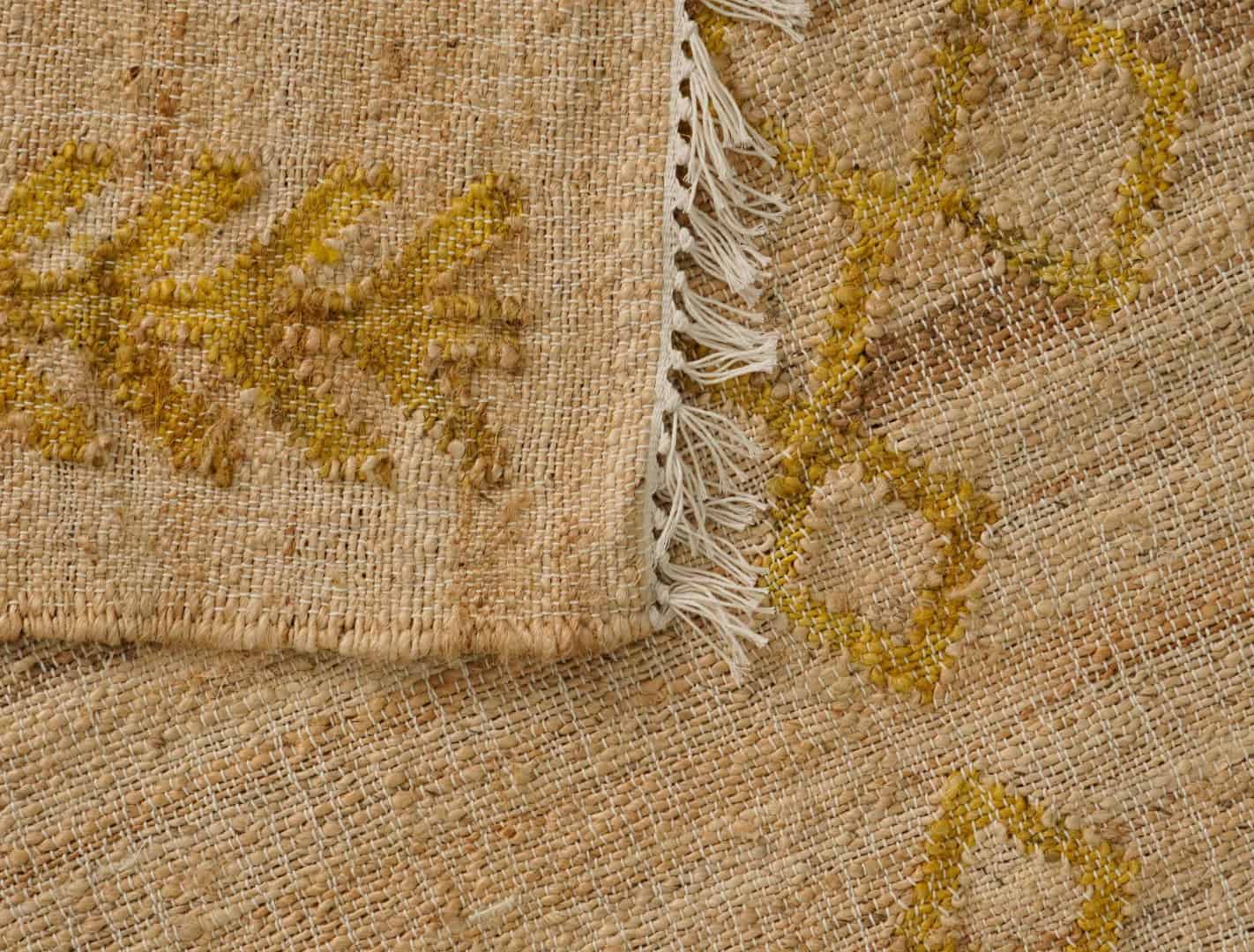 Natural Jute Fiber Cotton Hand Woven Bohemian Moroccan Inspired Rug, Nordic Scandi Rug For Guestroom Decor Rug - Image 3