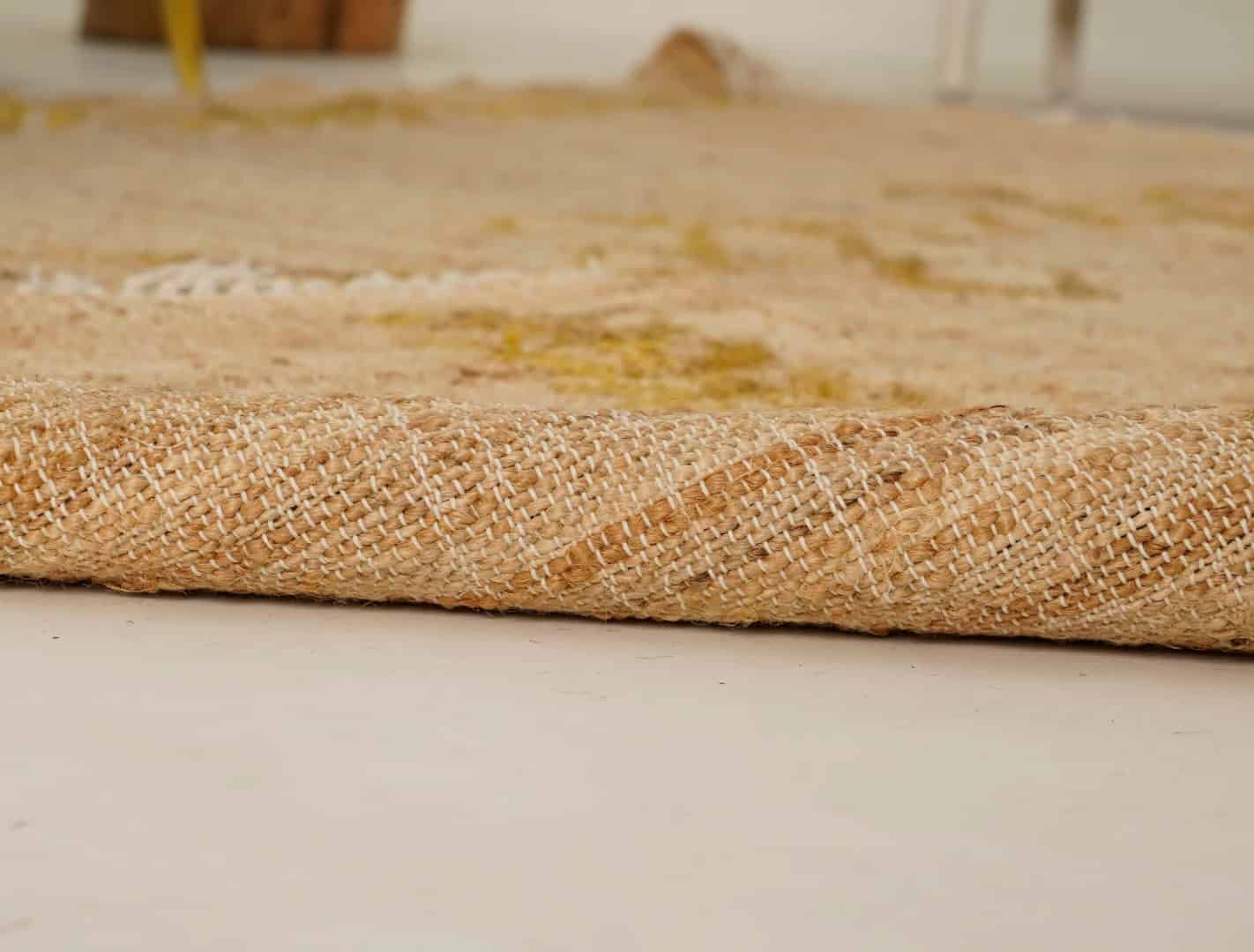 Natural Jute Fiber Cotton Hand Woven Bohemian Moroccan Inspired Rug, Nordic Scandi Rug For Guestroom Decor Rug - Image 5