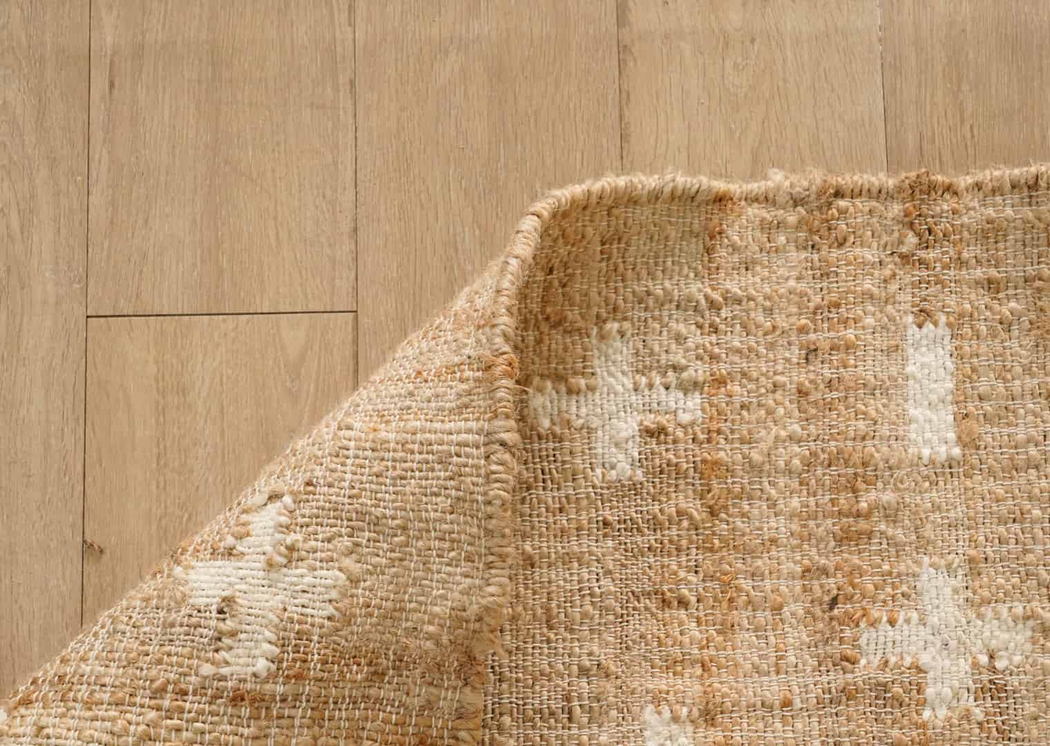 Indian Handmade Beige Juna Cotton Rug With White Design Rug Off White Fringes Rug For New Home Decor Rug  - Image 8