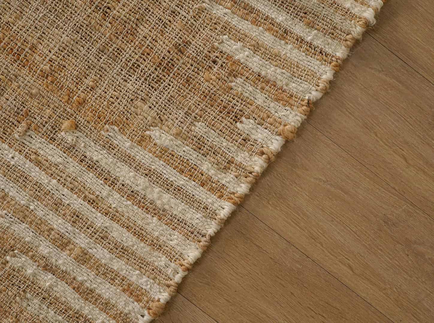 Bohemian Vintage Jute Cotton Juna Rug Beige Rug With White Design Rug For Living Room Rug White Fringes Jute Rug  - Image 5
