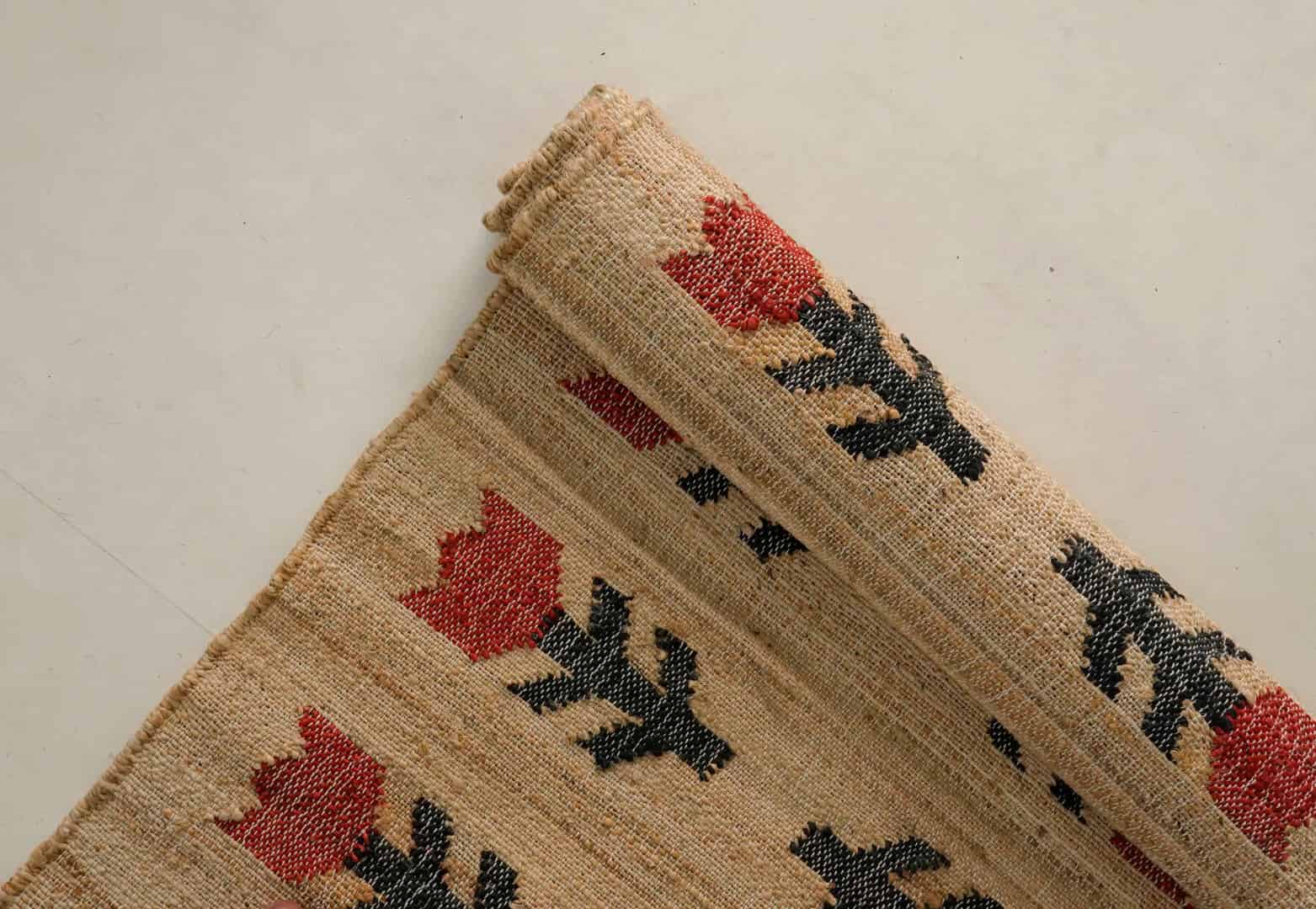 Indian Handmade Moroccan Cotton Jute Rug Large Area Rug For Living Decor Home Rug White Fringes Jute Rug Vintage Jute Area Rug  - Image 6