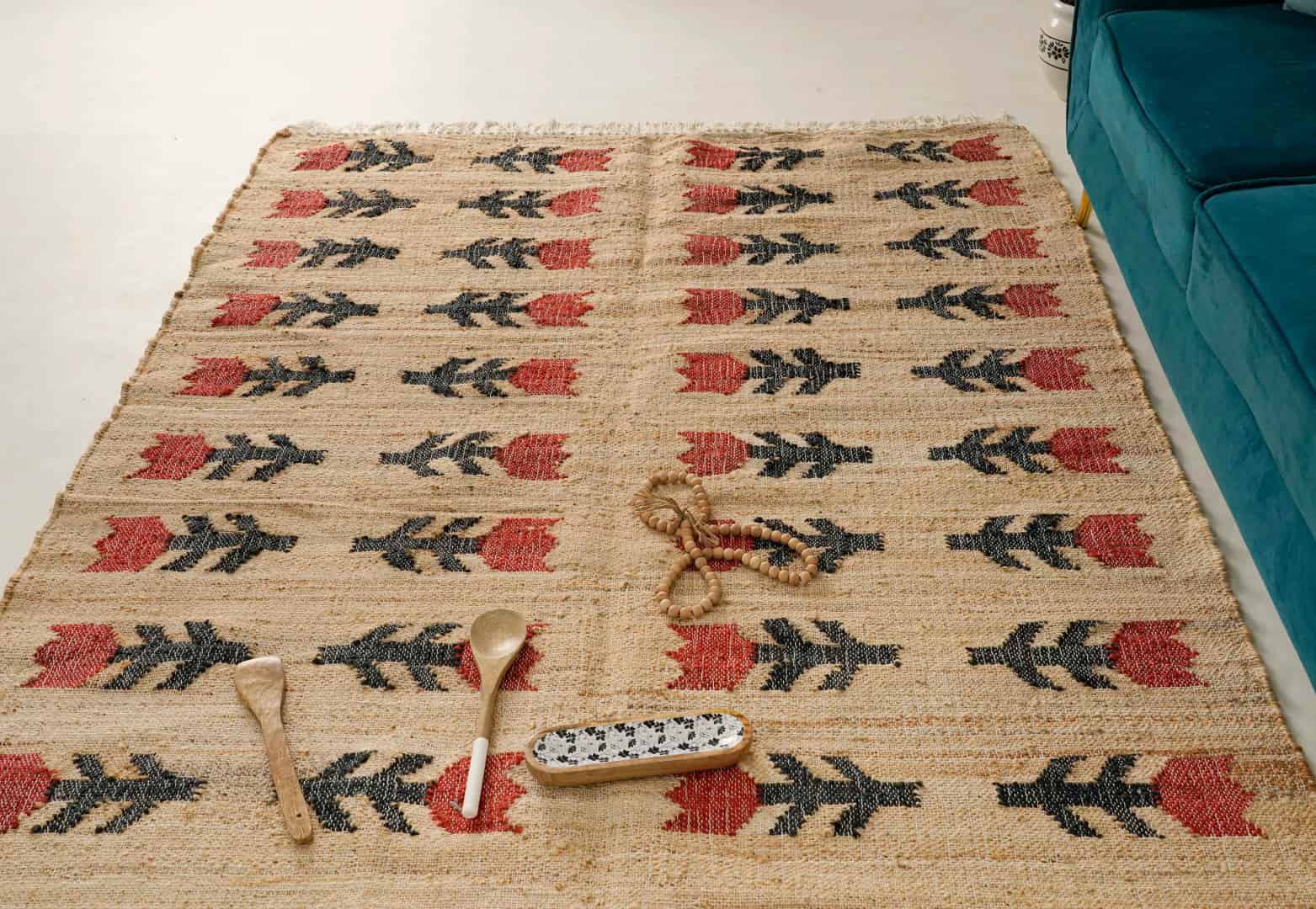 Indian Handmade Moroccan Cotton Jute Rug Large Area Rug For Living Decor Home Rug White Fringes Jute Rug Vintage Jute Area Rug  - Image 4