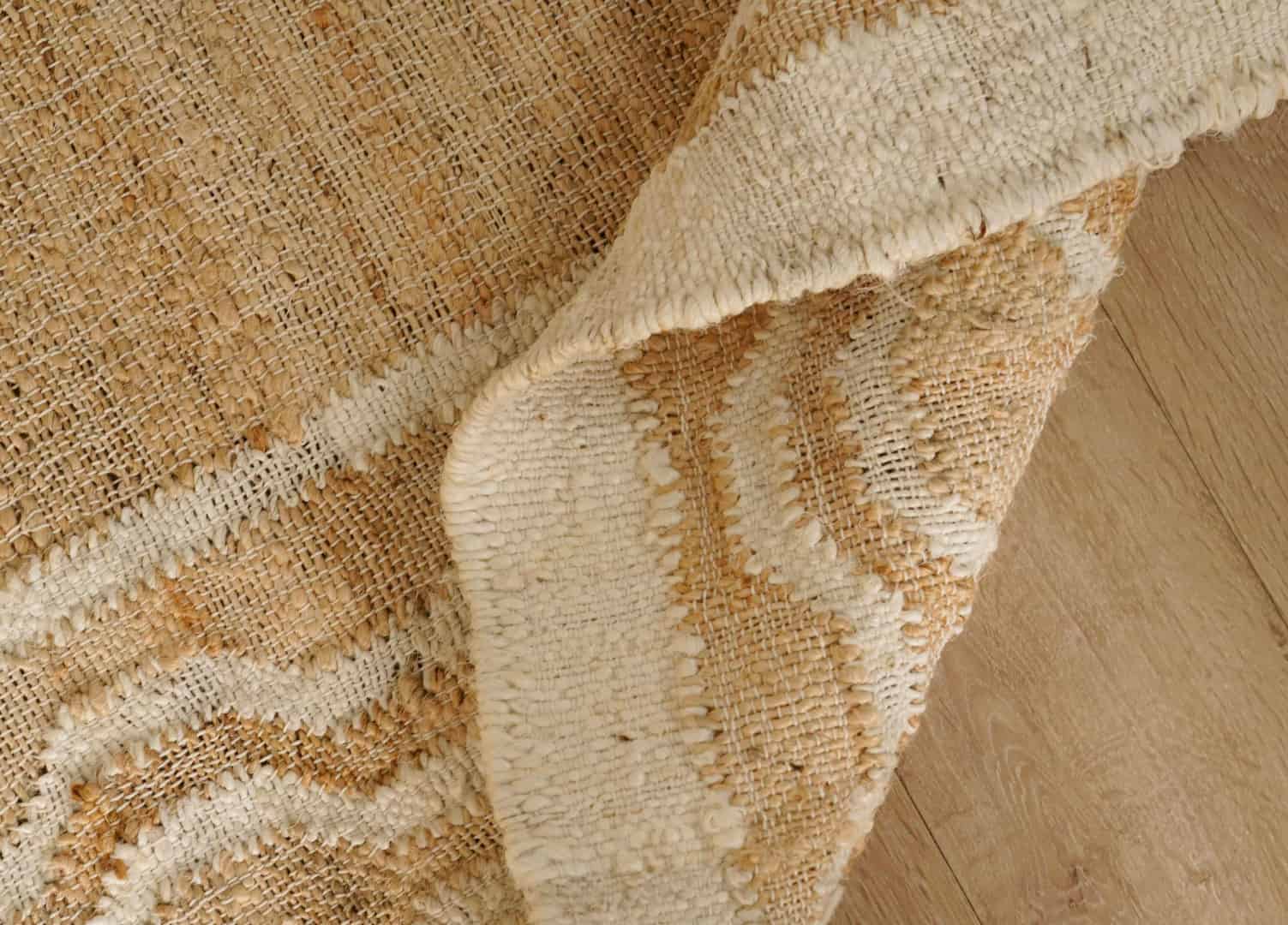 Natural Jute Handwoven Cotton Juna Rug Vintage Large Area Rug Home Decor Rug White Pattern Rug Juna Dhurrie With White Fringes Rug Decor Area Rug  - Image 5