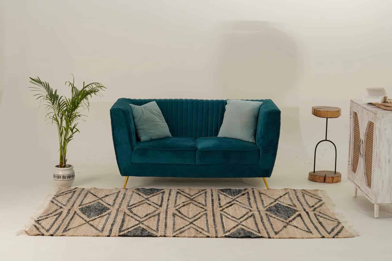 Natural Jute Black High Quality Hand Woven Geometric Boho Style Rug Beige Jute Rug With Black Design Rug For Living Room Decorative Area Rug  - Image 3