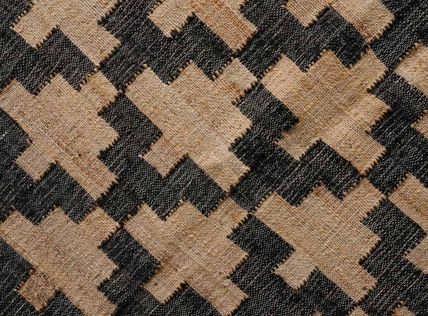 Bohemian Cotton Jute Rug Vintage Large Rug Beige Jute Rug With Black Design Rug For Decor Rug White Fringes jute Rug Moroccan Jute Rug  - Image 8