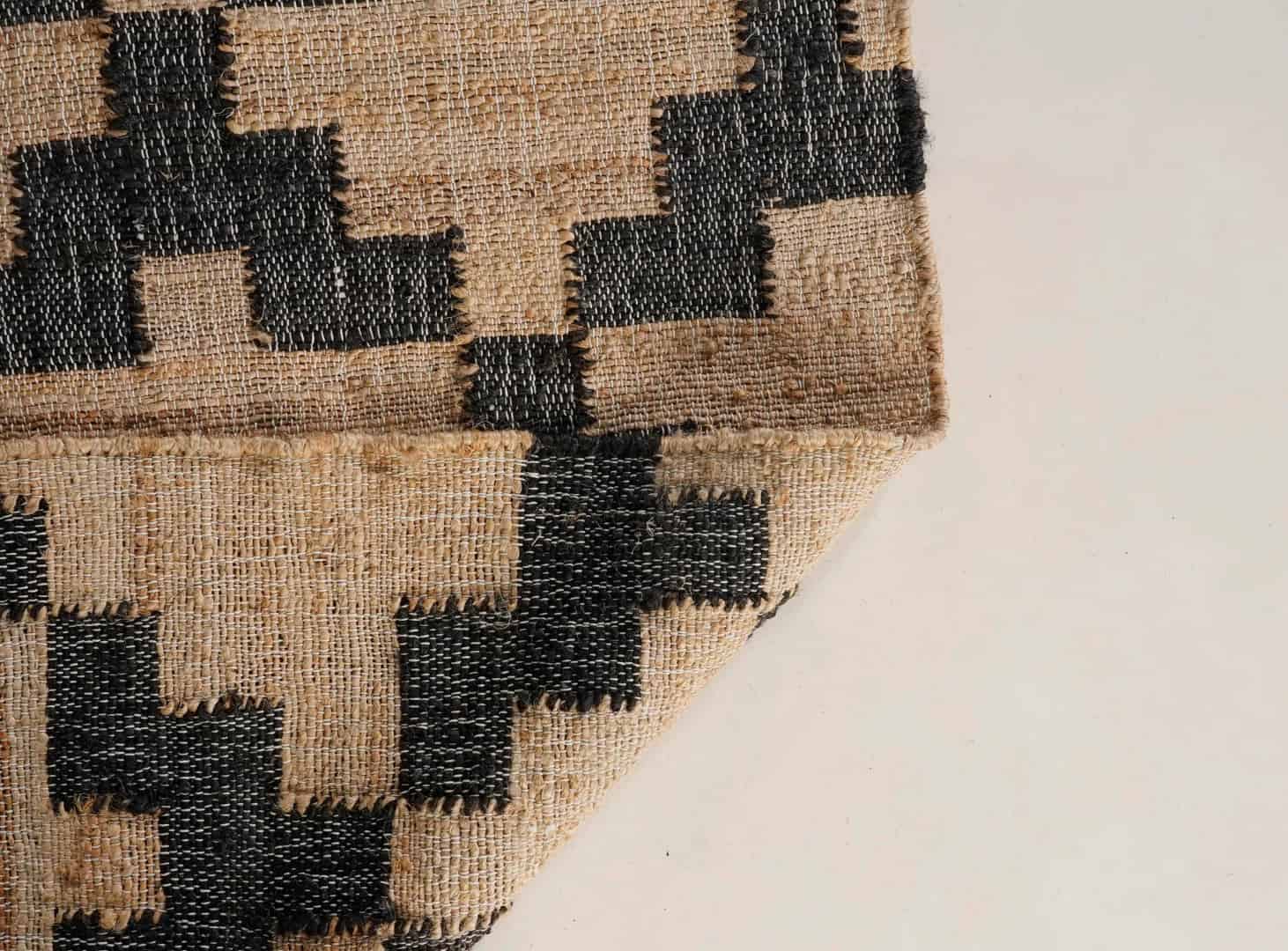 Bohemian Cotton Jute Rug Vintage Large Rug Beige Jute Rug With Black Design Rug For Decor Rug White Fringes jute Rug Moroccan Jute Rug  - Image 9