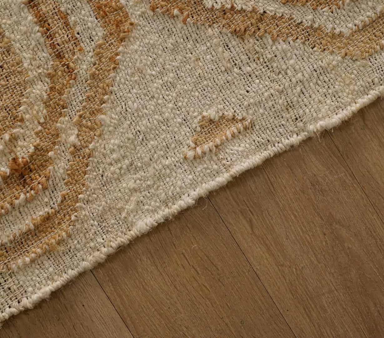 White Rug and Beige Design Hand Woven Moroccan Inspired Bohemian Jute and Cotton Rug Vintage Large Area Jute Rug For Living Room Decor Rug White Fringes Jute Rug  - Image 7