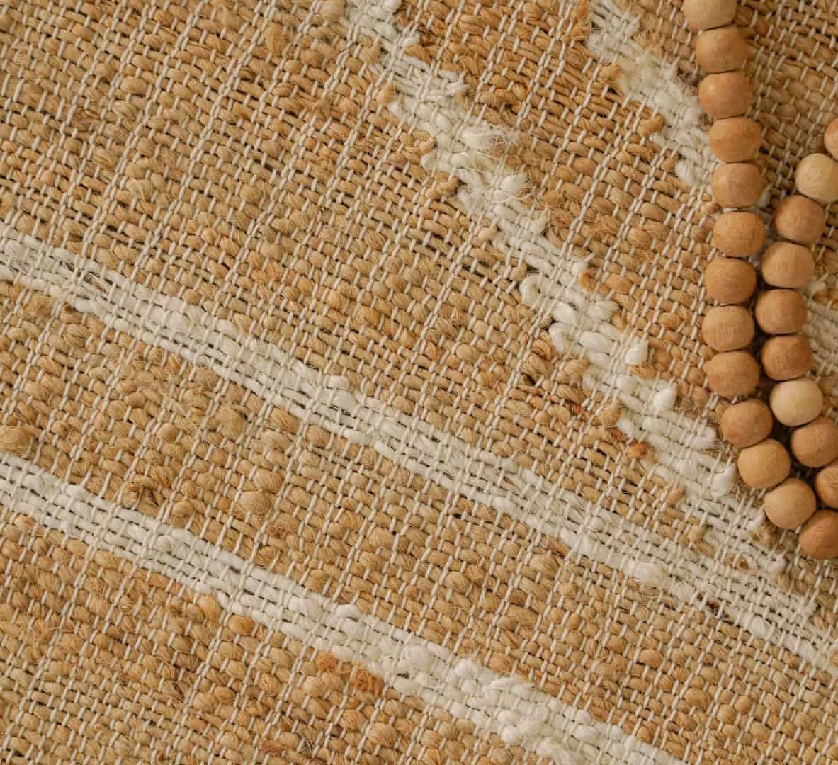 Natural Jute Beige Rug With White Design High Quality Hand Woven Geometric Boho Style Rug Large Area Rug Vintage Jute Rug White Fringes Jute Rug Decor Home Rug  - Image 5