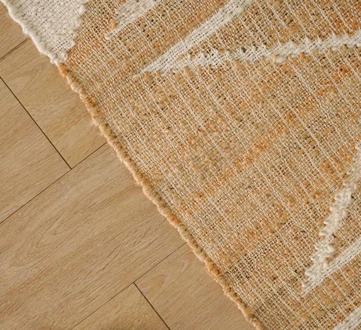 Natural Jute Beige Rug With White Design High Quality Hand Woven Geometric Boho Style Rug Large Area Rug Vintage Jute Rug White Fringes Jute Rug Decor Home Rug  - Image 6