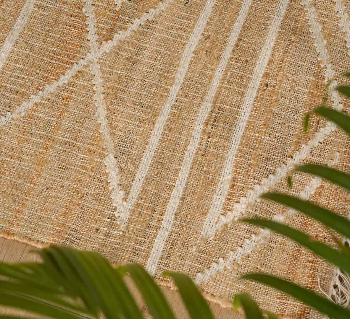Natural Jute Beige Rug With White Design High Quality Hand Woven Geometric Boho Style Rug Large Area Rug Vintage Jute Rug White Fringes Jute Rug Decor Home Rug  - Image 7