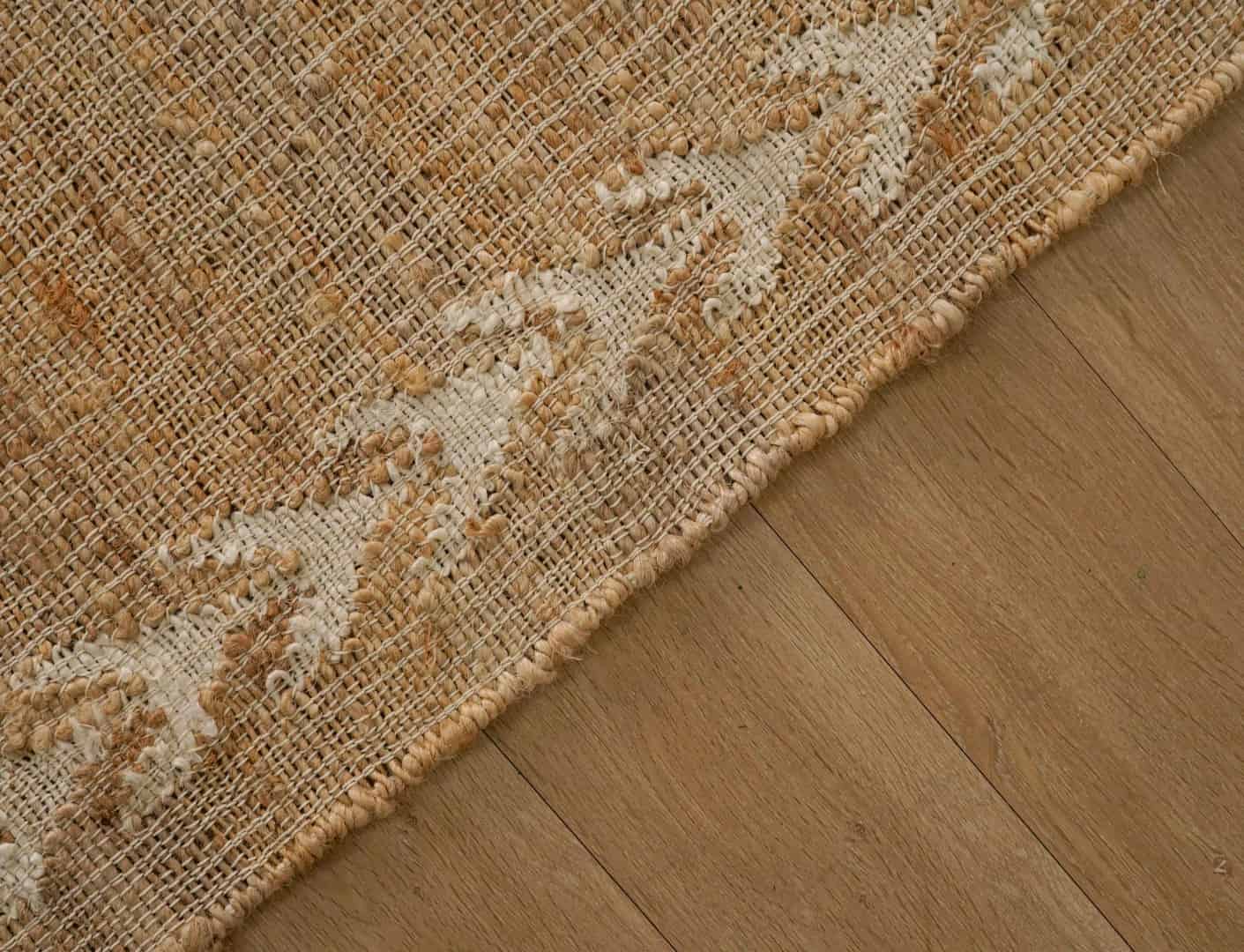 Indian Handmade Cotton Jute Dhurrie Bohemian Jute Rug Beige Jute Rug With White Pattern Rug Vintage Large Area Rug White Fringes Jute Rug Guestroom Decor Rug  - Image 5