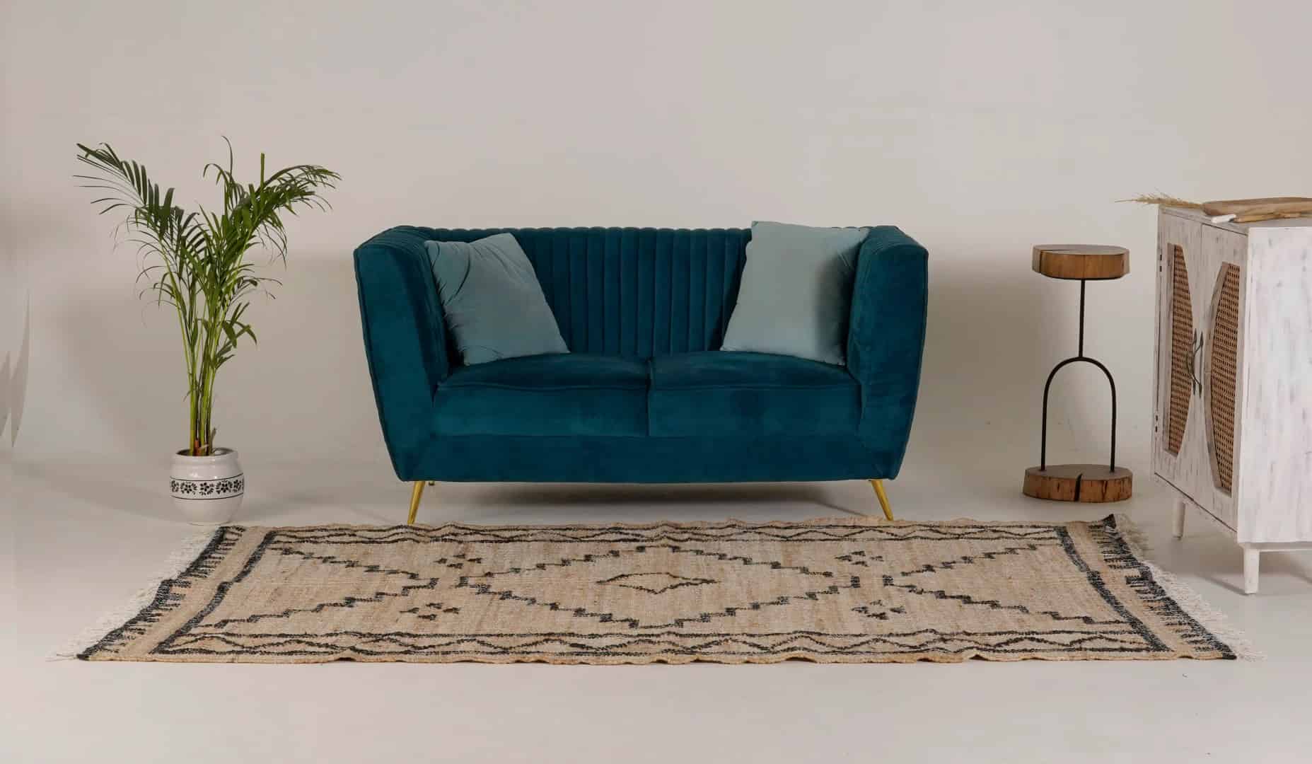 Beige Cotton Jute Rug With Black Pattern Dhurrie Rug Handwoven Jute Rug Bohemian Vintage Large Area Jute Rug For Living Decorative Jute Rug White Fringes Jute Rug  - Image 1