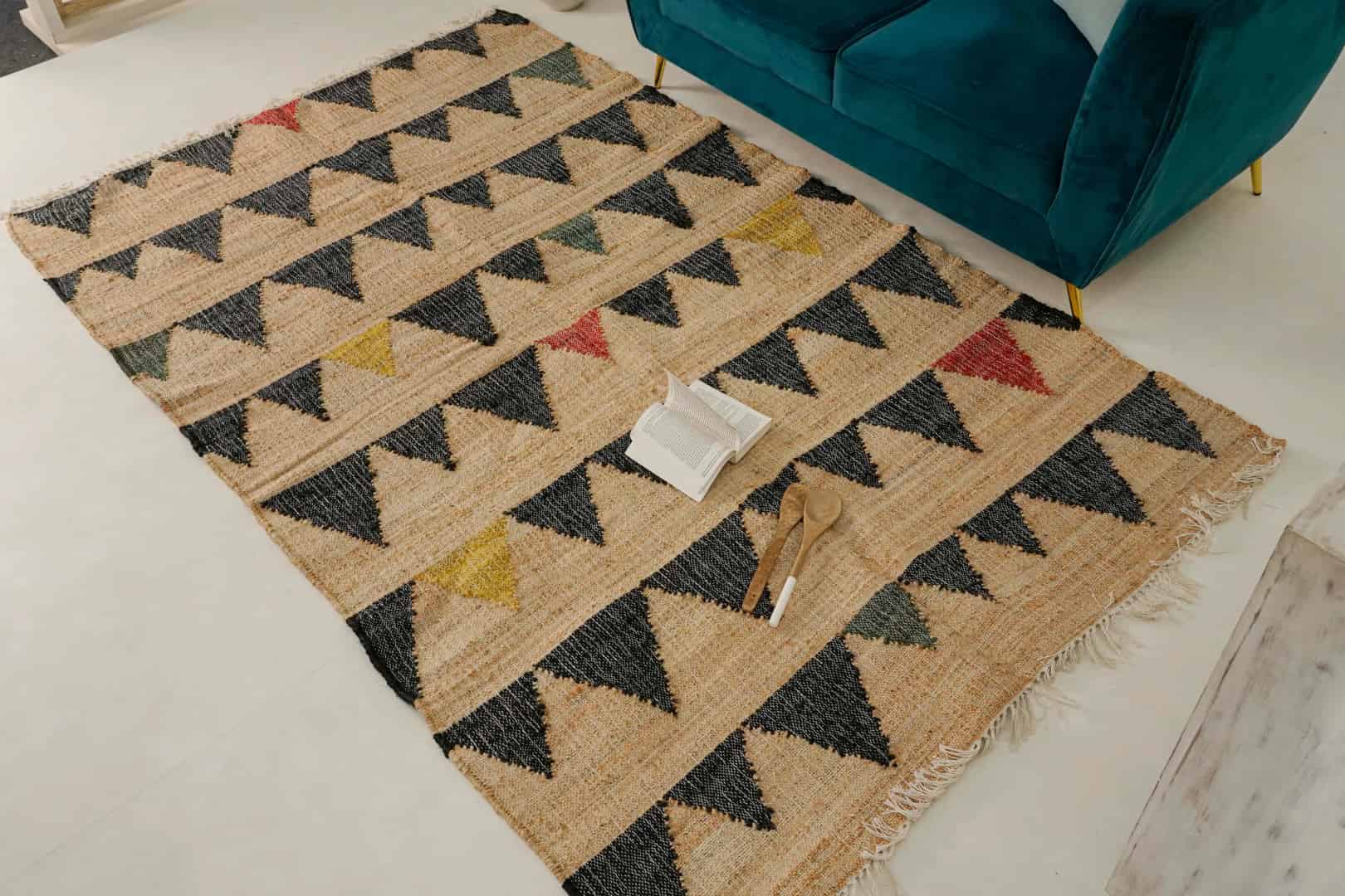 Natural Jute Handwoven Cotton Jute Rug White Fringes Jute Rug Decorative Jute Rug Large Area Jute Rug Entryway Jute Rug For Living Room Decor Rug  - Image 2