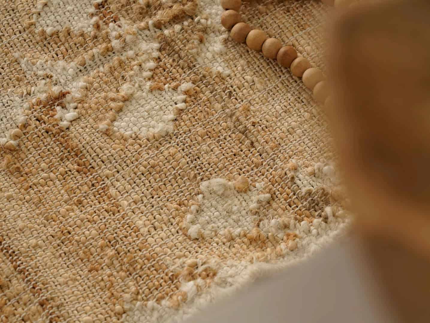 Ivory Flower Natural Jute wool High Quality Hand Woven Premium Quality Boho Style Rug Vintage Jute Large Area Rug White Design Rug and White Fringes Jute Rug  - Image 6