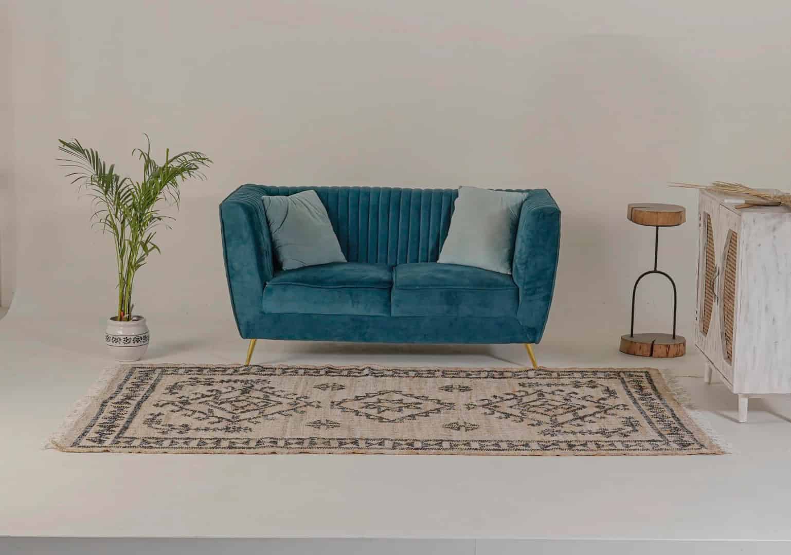 Custom Size Handmade Natural Beige Jute Rectangle Rug with Black Design Living Room Decor Bohemian Jute Carpet Area Rug for Dining Room and White Fringes Jute Rug  - Image 5