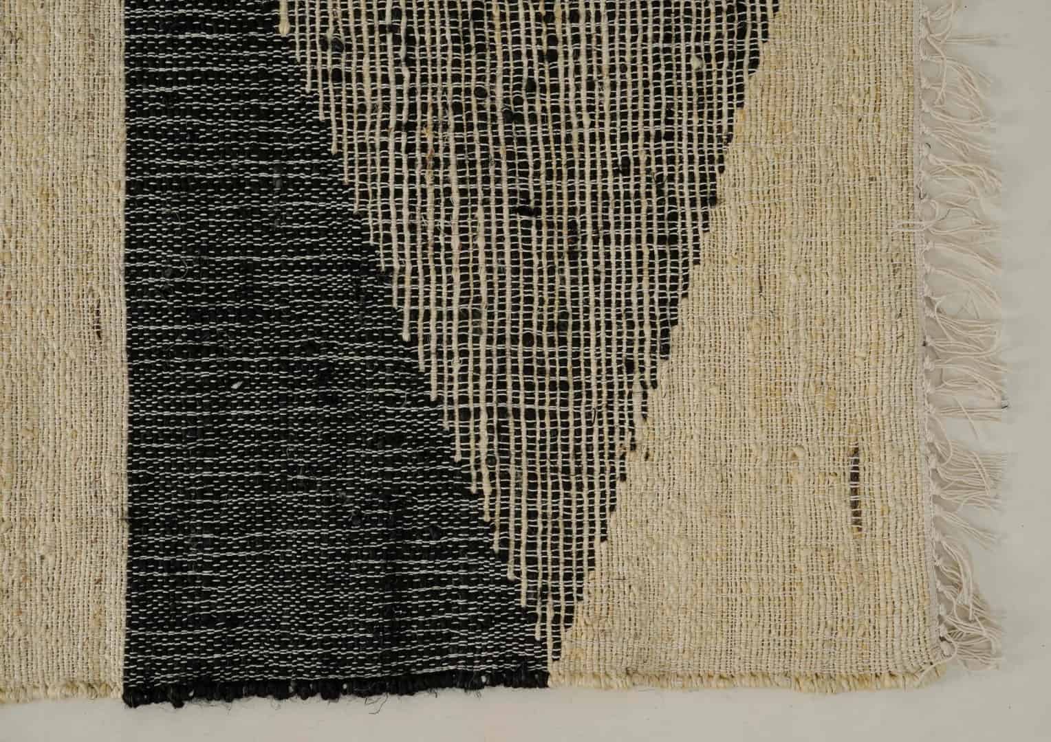 Indian Handwoven Colorful Cotton Jute Dhurrie Rug White Fringes Jute Rug Vintage Large Dhurrie Rug Entryway Jute Dhurrie For Dining Table Decor Rug  - Image 8