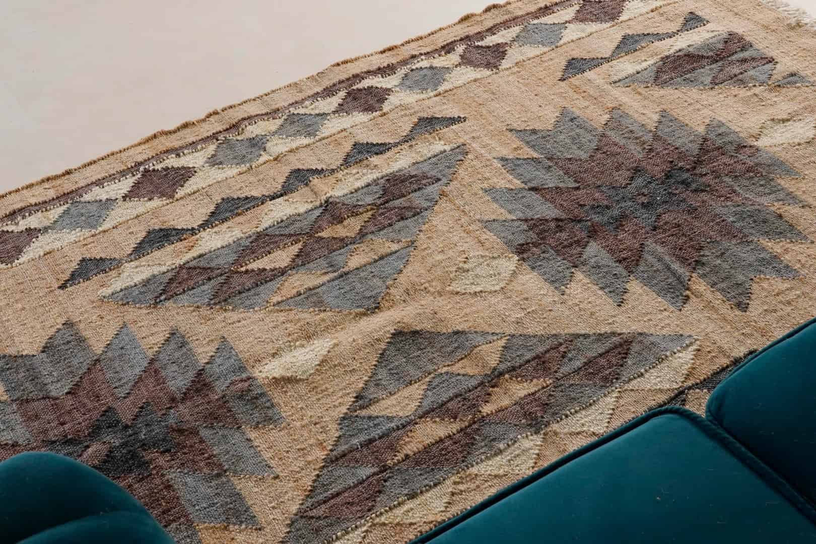 Custom Size Handwoven Cotton Jute Rug Rectangle Shape Rug Vintage Large Area Dhurrie Rug For Living Home Decorative Rug Bohemian Jute Rug Entryway Dhurrie  - Image 4