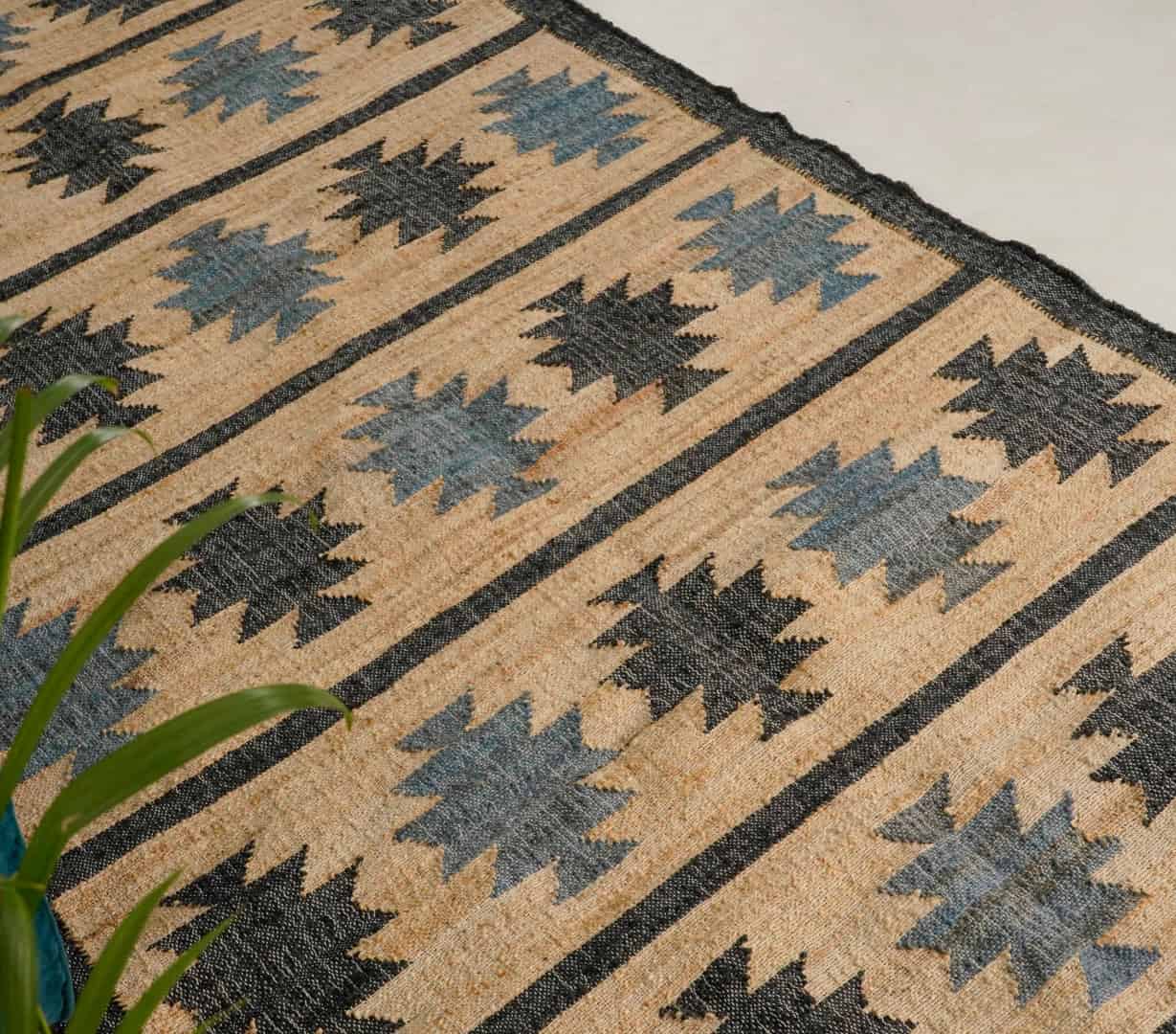 Indian Handwoven Cotton Jute Rug Boho Decor Jute Rug Vintage Jute Rug Hand Woven Bohemian Moroccan Inspired Rug For Living Home Decor Jute Rug White Fringes Jute Rug - Image 6