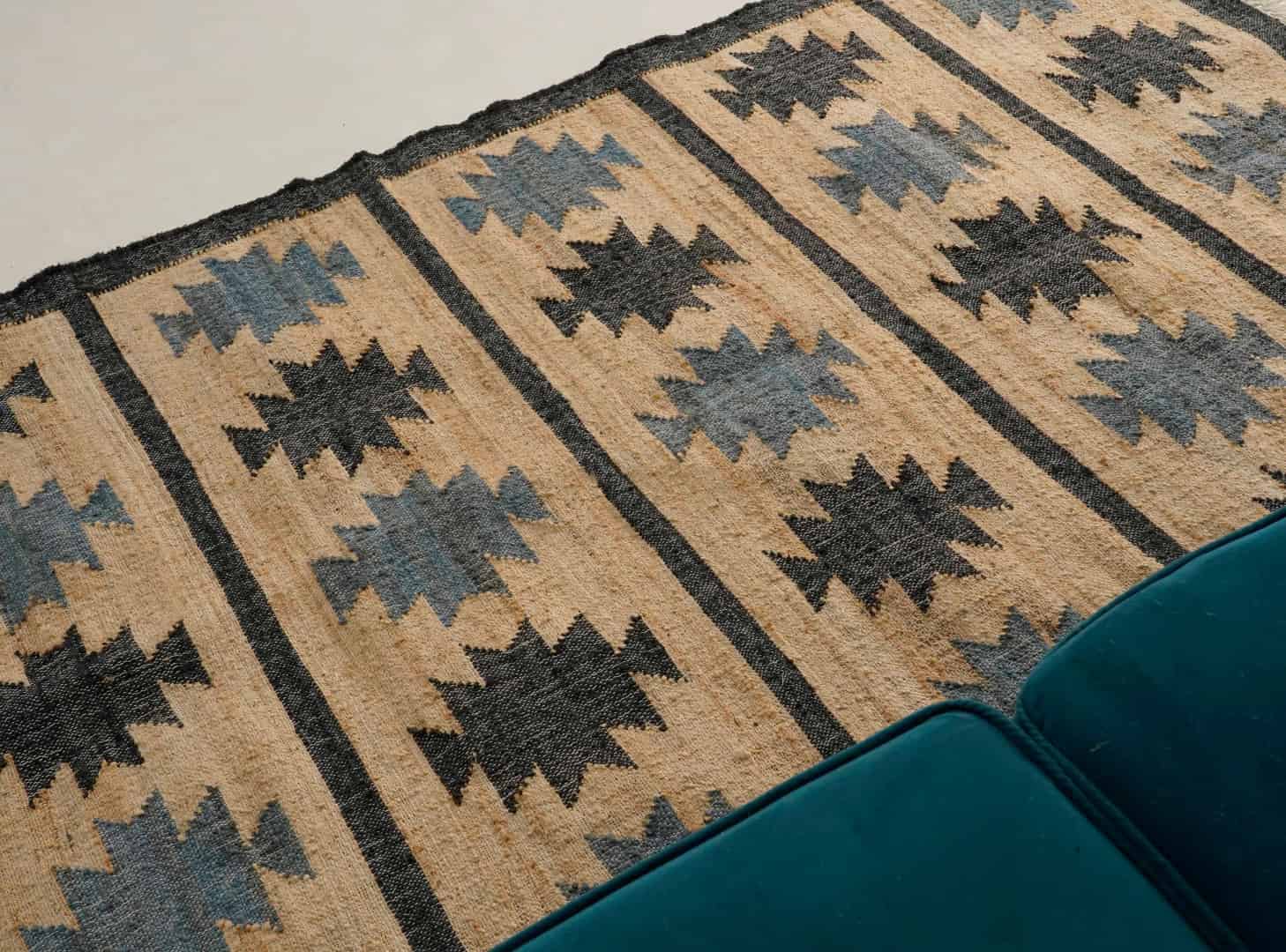 Indian Handwoven Cotton Jute Rug Boho Decor Jute Rug Vintage Jute Rug Hand Woven Bohemian Moroccan Inspired Rug For Living Home Decor Jute Rug White Fringes Jute Rug - Image 4