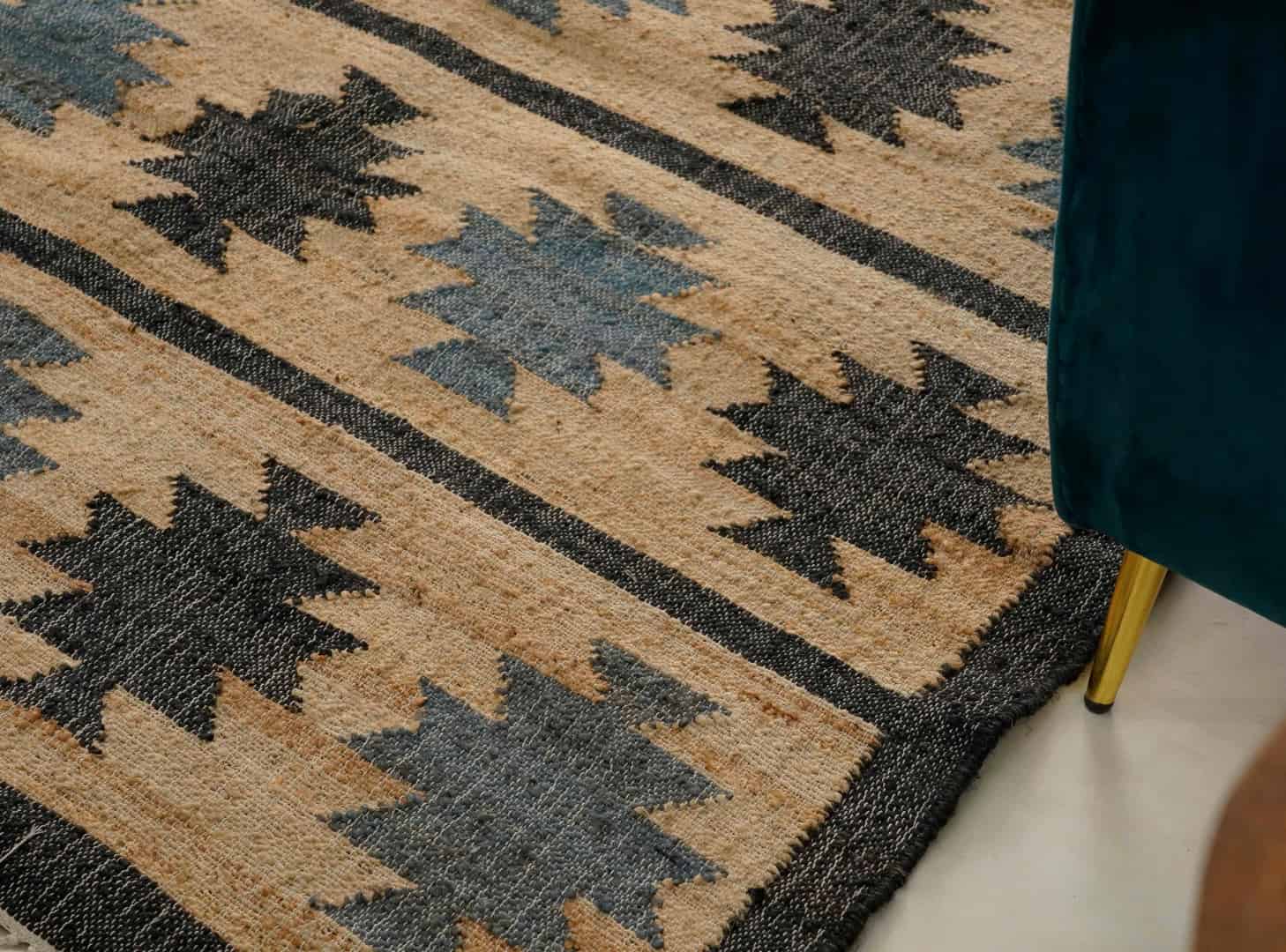 Indian Handwoven Cotton Jute Rug Boho Decor Jute Rug Vintage Jute Rug Hand Woven Bohemian Moroccan Inspired Rug For Living Home Decor Jute Rug White Fringes Jute Rug - Image 5