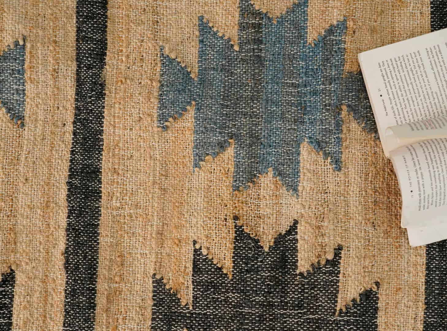 Indian Handwoven Cotton Jute Rug Boho Decor Jute Rug Vintage Jute Rug Hand Woven Bohemian Moroccan Inspired Rug For Living Home Decor Jute Rug White Fringes Jute Rug - Image 7