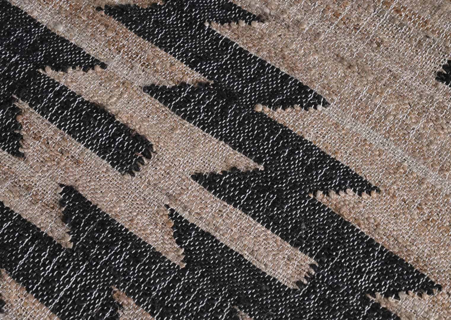 Cotton Jute Handmade Large Area Rug Beige Jute Rug With Black Design Rug Handwoven Bohemian Decor Inspired Boho Scandinavian Decor Rug Entryway Jute Rug  - Image 7