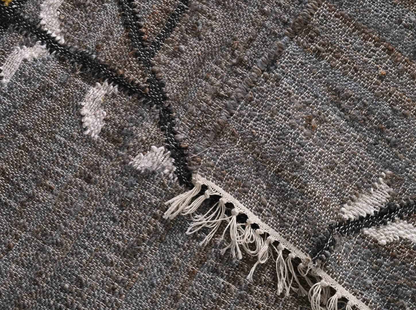 Indian Handwoven Cotton Jute Rug Colorful Jute large Dhurrie Rug White Fringes Jute Rug Moroccan Nordic Scandinavian Decor Inspired Decor Jute Rug For Living Home  - Image 6