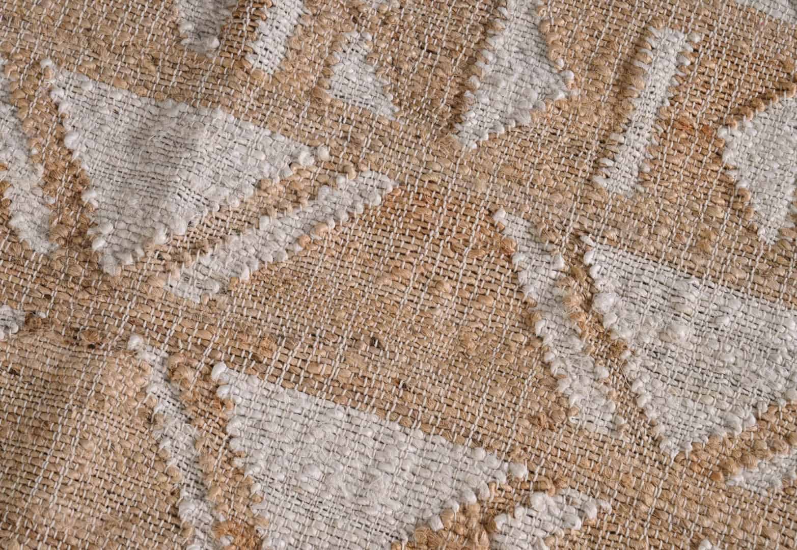 Beige Cotton Jute Rug With White Design Rug Handwoven Jute Dhurrie Rug White Fringes Jute Rug Living Room Decor Rug Large Area Rug Traditional Jute Rug  - Image 7