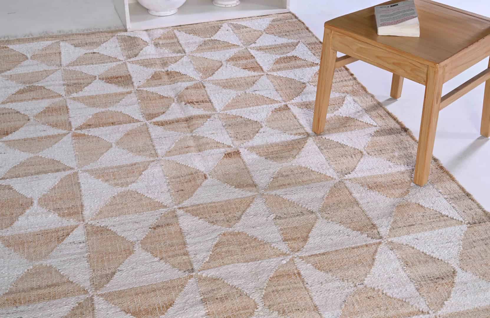 Natural Jute Ivory High Quality Hand Woven Premium Quality Boho Style Rug Beige Cotton Jute Rug With White Design Rug Handmade Large Dhurrie Rug Decor Jute Rug  - Image 6