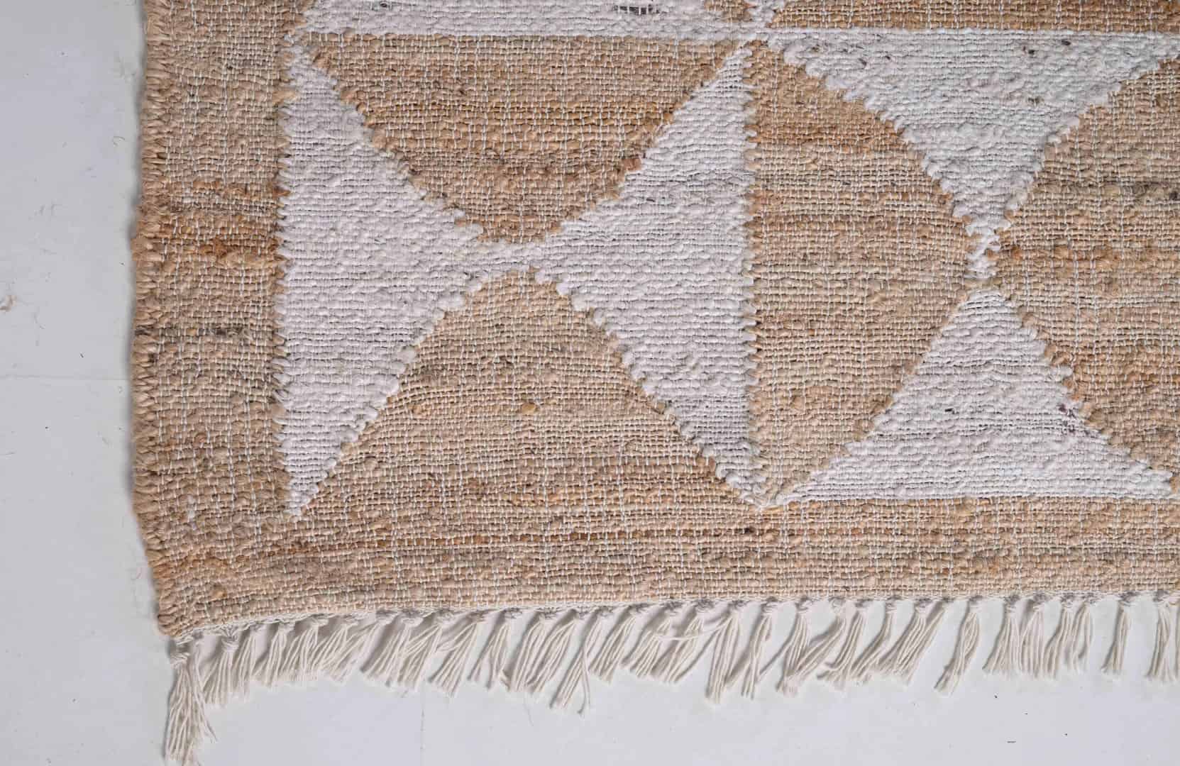 Natural Jute Ivory High Quality Hand Woven Premium Quality Boho Style Rug Beige Cotton Jute Rug With White Design Rug Handmade Large Dhurrie Rug Decor Jute Rug  - Image 7