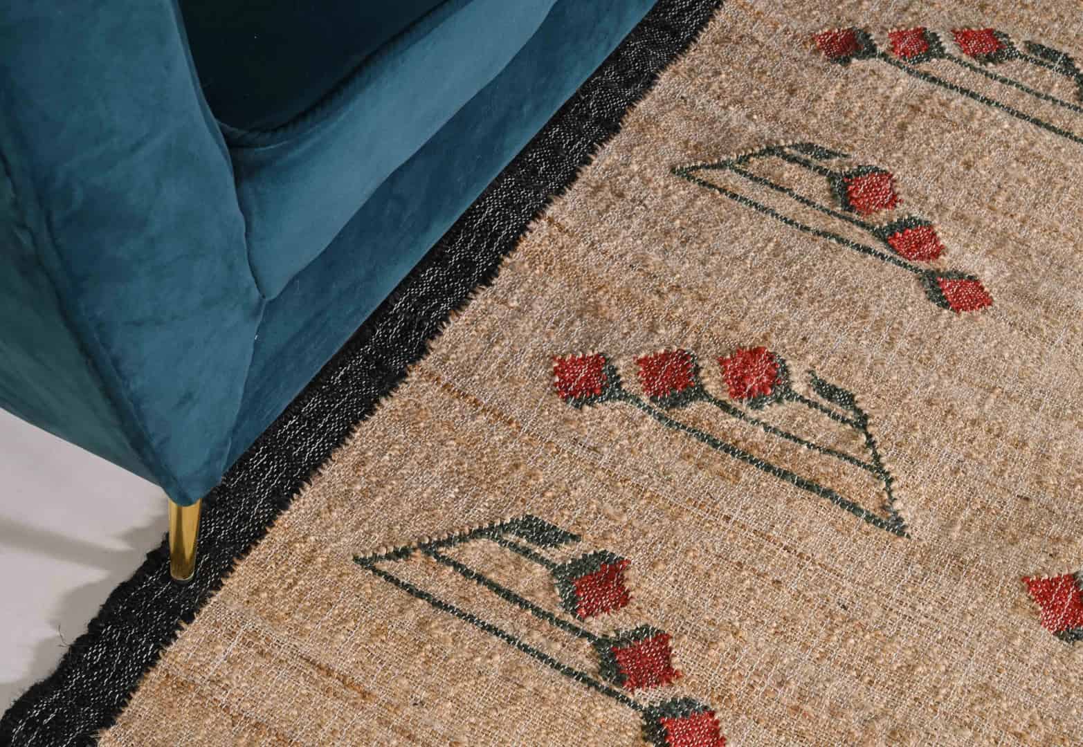 Colorful Handwoven Cotton Jute Rug Designing Decor Large Dhurrie Rug White Fringes Jute Rug Vintage Large Area Rug Handmade Jute Cotton Rug Home Decor Rug  - Image 5