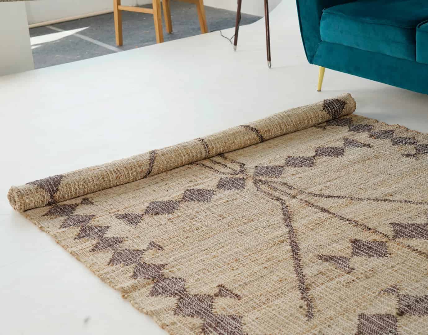 Beige Cotton Jute Rug Handwoven Large Area Rug Brown Pattern Rug Vintage Large Area Rug For Living Hallway Decor Dhurrie Rug Entryway Jute Rug  - Image 8