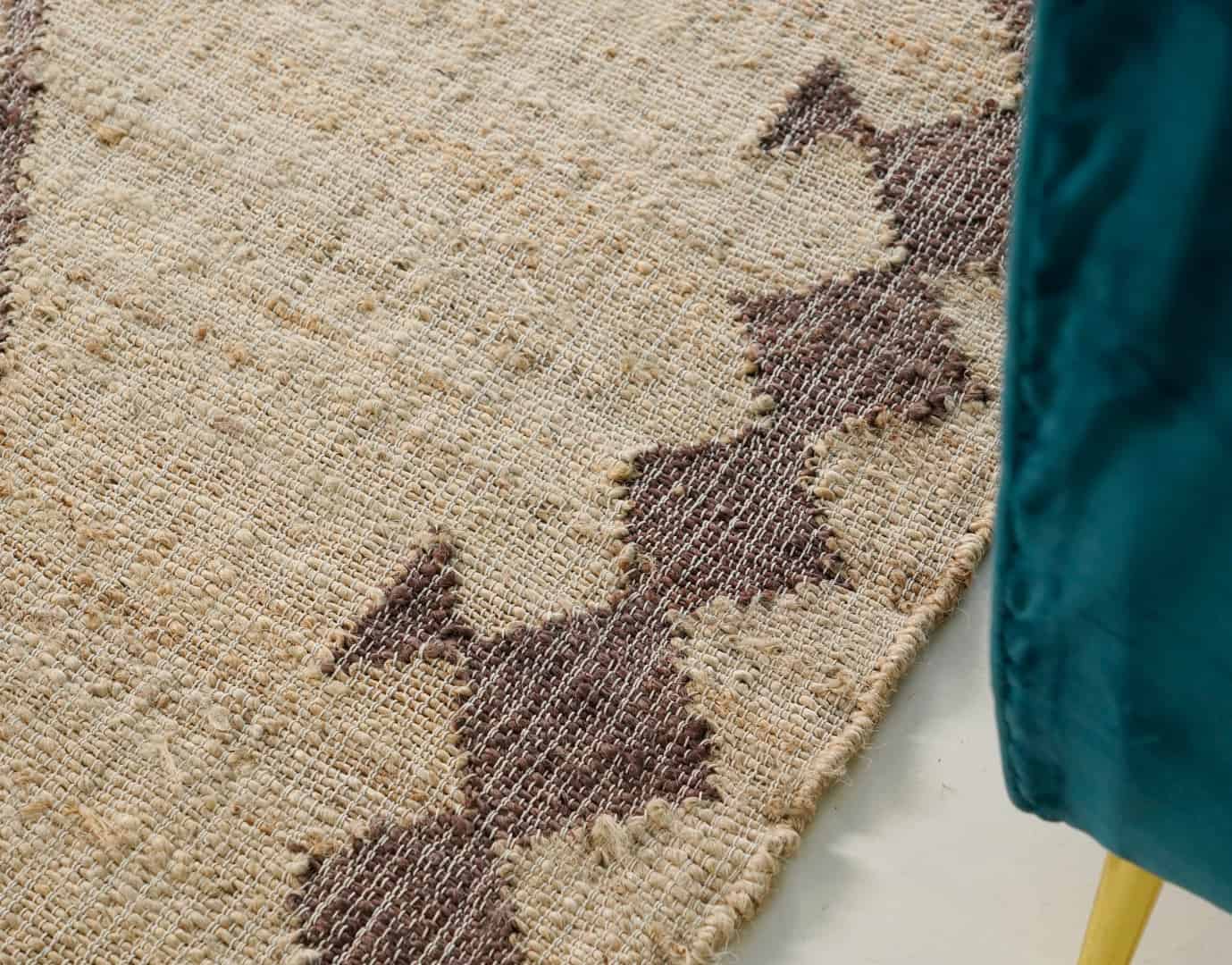 Beige Cotton Jute Rug Handwoven Large Area Rug Brown Pattern Rug Vintage Large Area Rug For Living Hallway Decor Dhurrie Rug Entryway Jute Rug  - Image 9