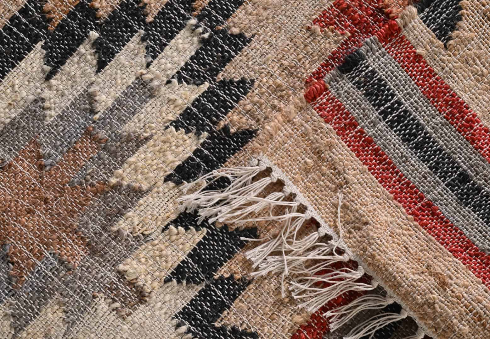 Indian Handwoven Colorful Cotton Large Dhurrie Rug Bohemian Jute Rug Eco Friendly Rug Traditional Jute Rug White Fringes Rug Home Decorative Jute Rug  - Image 6