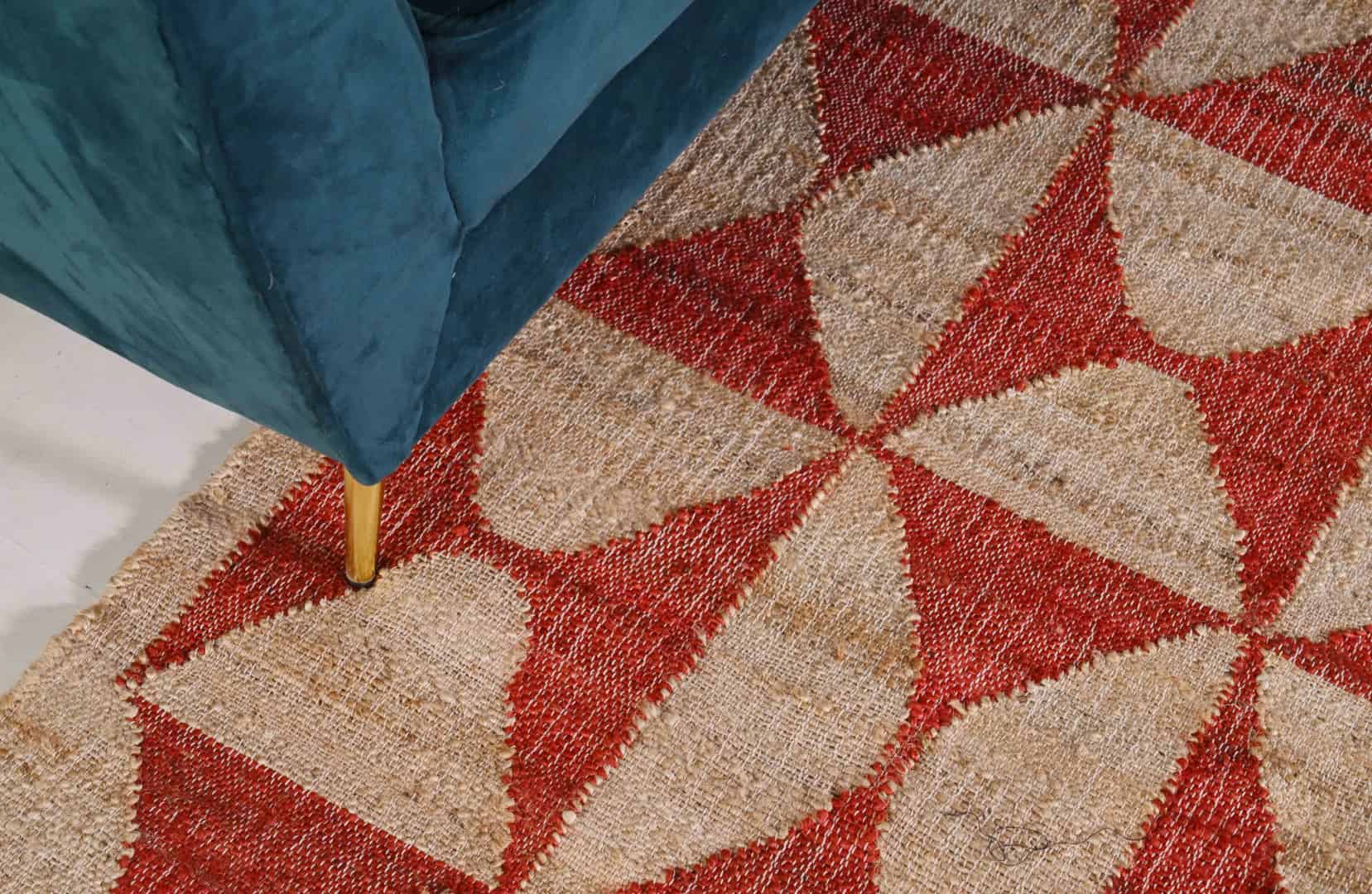 Bohemian Handmade Natural Cotton Jute Rug With Red Design Rug And White Fringe Jute Rug Vintage Large Area Jute Rug Rectangle Shape Rug Home Decor Jute Rug - Image 7