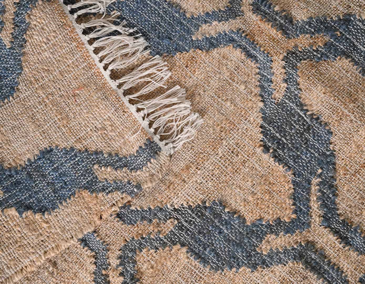 Sky Blue Scandinavian Design High Quality Hand Woven Flatweave Cotton Jute Modern Boho Geometric Rug Bohemian Decor Jute Area Rug For Living Kitchen Rug  - Image 3