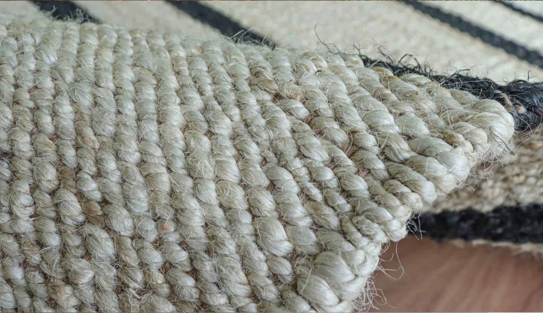 Indian Handmade White Jute Hemp with Black Stripes Line Hemp Rectangle For Hallway Decor Hemp Rug For Living Room Area Vintage Large Area Jute Rug  - Image 6