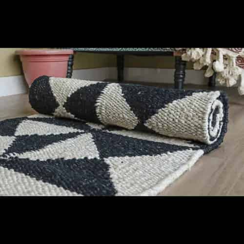 Handmade Hemp Rug off White and Black Color Boho Decor Hemp Hallway Decor Hemp Jute Rug Hemp For Farmhouse Custom Size Hemp Carpet Vintage Large Area Rug  - Image 5