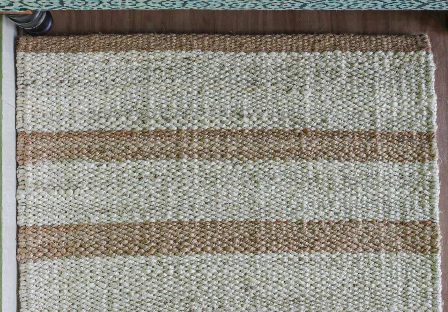 Indian Handwoven Hemp Rectangle Jute Rug White Large Area Rug With Beige Stripes Line Decorative Jute Rug Hemp For Dining Table Decor Rug Vintage Hemp Rug - Image 8