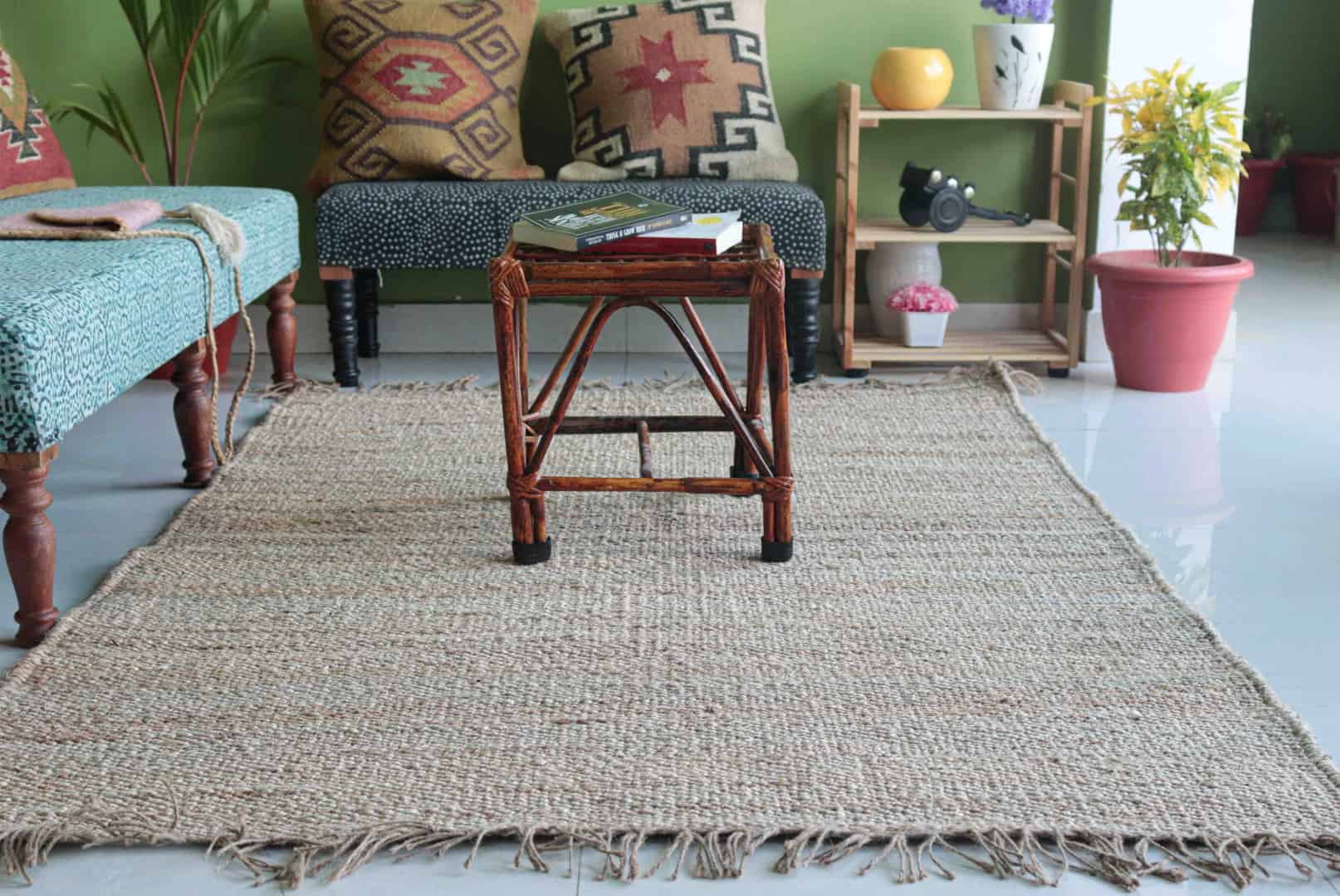 Natural Hemp Jute Rug Rectangle Shape Large Area Rug Beige Fringes Jute Rug Handwoven Hemp Dhurrie Rug Home Decor Rug Entryway Jute Rug Jute Dhurrie Rug  - Image 3