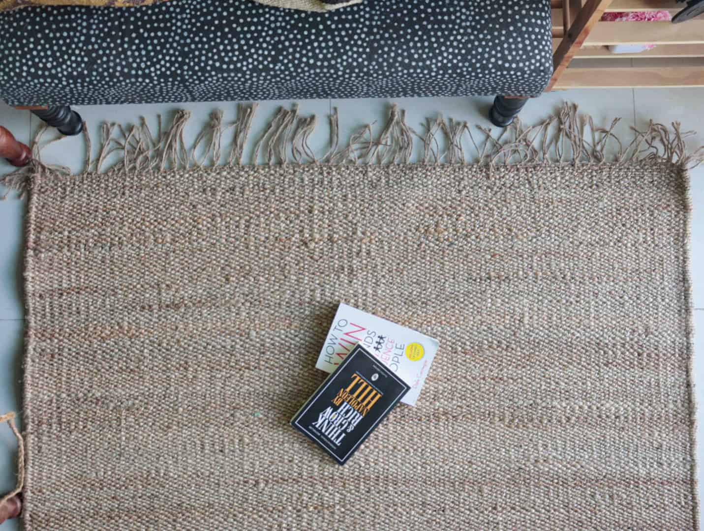 Natural Hemp Jute Rug Rectangle Shape Large Area Rug Beige Fringes Jute Rug Handwoven Hemp Dhurrie Rug Home Decor Rug Entryway Jute Rug Jute Dhurrie Rug  - Image 5