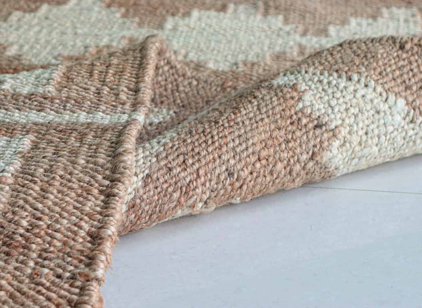 Indian Handwoven Hemp Jute Rug Beige Rectangle Jute Rug With White Design Rug Stair Decor Hemp Jute Rug Vintage Jute Rug Yoga Mat Dhurrie Rug For Home Decor  - Image 7
